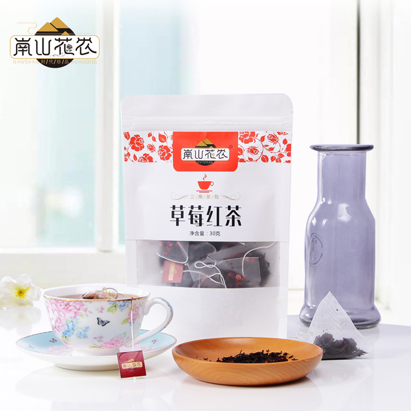 【南山花農】草莓紅茶水果紅茶花果茶真果粒組合袋泡茶3g*10袋/包